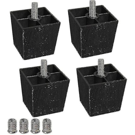 2 Tums Soffa Benfötter för Möbelben Höjare Kvadratisk Set om 4