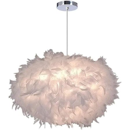 Modern vit fjäderlampa taklampa 30 cm lampskärm för barnrum och vardagsrum, exkl. glödlampa