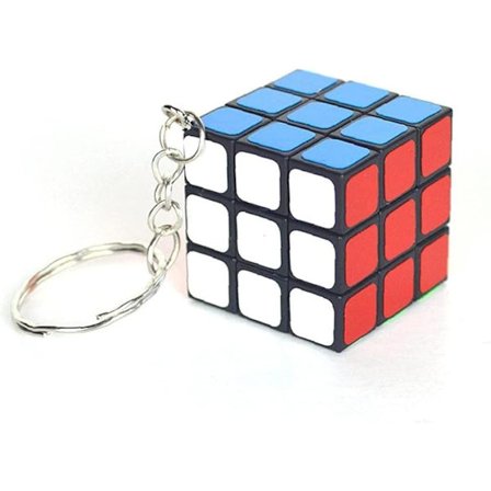 1 stk. Mini 3X3 nøkkelring kube nøkkelring kube vri puslespill leker lyse hastighetskube