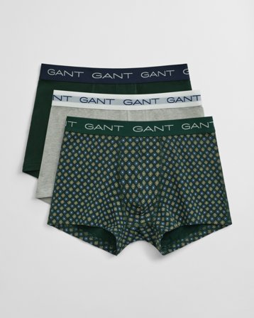 GANT Herren 3er-Pack Geometric Boxershorts mit Print (S) Grün