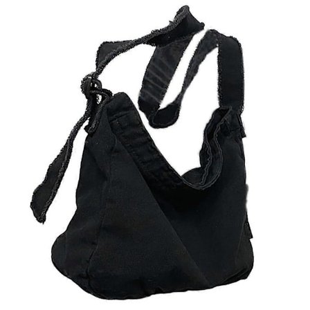 Paris Tvättad Canvasväska, Sliten Axelväska, Enkel Messenger Bag (Svart) svart