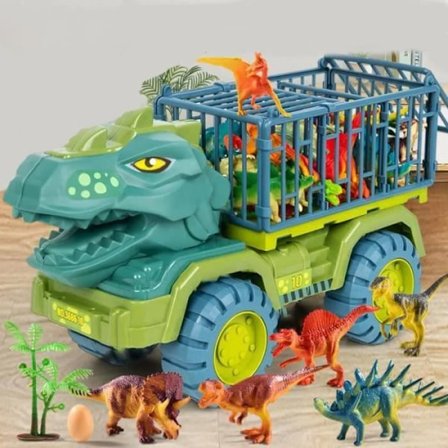 Biltransportör lastbil med dinosaurie, dinosaurie leksak dinosaurie transportör lastbil presenter för 3 4 5 7 år gamla barn