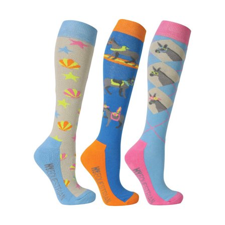 Hy Unisex Vuxna Seaside Donkey Boot Socks (3-pack) 4 UK-8 UK