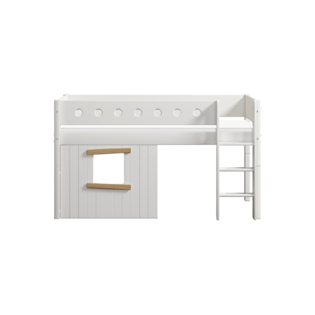 FLEXA Flexa - Loftsäng Trähus - 90x200 Cm - Rak Stege - Ek Fönster - Litenleker