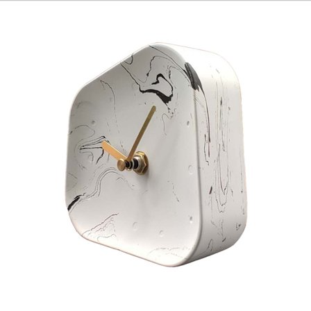 Antik betong chic analog skrivbordsklocka och bordsklocka, exakt och tyst - Söt, liten heminredning för ditt sovrum, vardagsrum eller kök