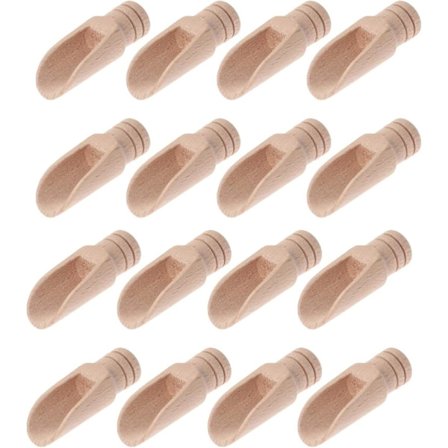 16 Stykker Mini Træske Lille Saltske Mini Træskovl Mini Træskeer Ske Krydderi Skovle Træske Bade Træske Lille Træske