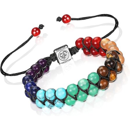 7 Chakras Armband Kristall Ädelsten Armband För Yoga Pärlor Reiki Ädelsten Flätad Armband