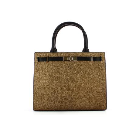 Borbonese, Medium handbag with buckle Bruin, Dames, Maat:ONE Size,stof