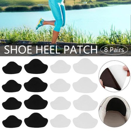 CDQ Sko Hæl Reparasjonslapp Selvklebende Sko Hull Pute for Sneakers hvit