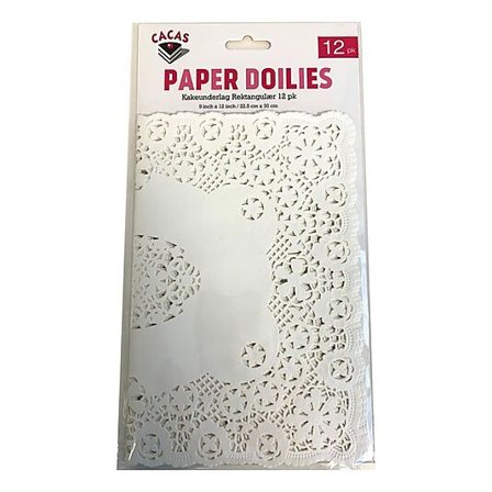 CACAS Kakeunderlag hvite 22,5x30cm 12stk