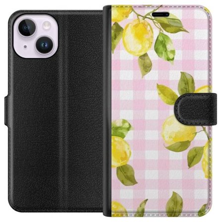 Kompatibelt Plånboksfodral till Apple Apple iPhone 14 Citron rosa rutigt