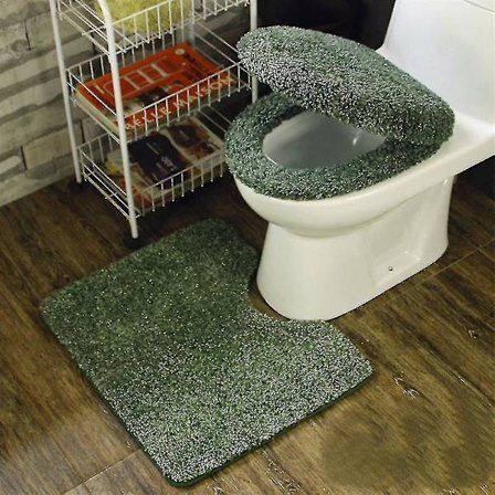 Toalettlokktrekk for bad, myke plysjsete vaskbare toalettlokktrekk