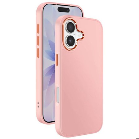 Coque til iPhone 17 Mat Finish med Metaliseret Rosa Kamerakant