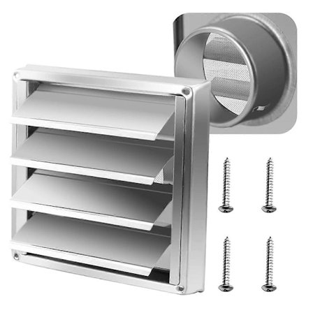 Ventilationsrist i rustfrit stål med lameller for nem installation