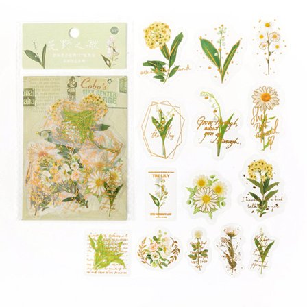 30 stk blomsterklistremer unike utsøkte estetiske trendy blomsterklistremer for journaling notatbok villmarker