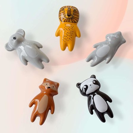 Söpö eläin-keramiikka-vetimet - Lasten vetimet ja vetimet, kaunis koristeellinen huonekalujen kahvat