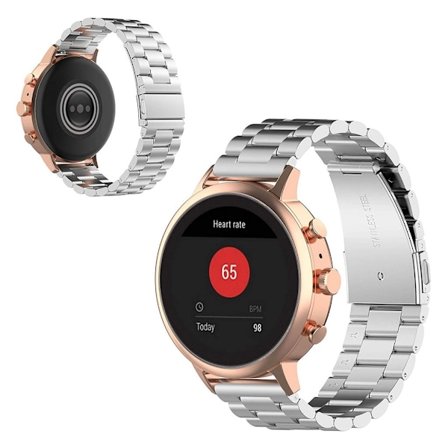 Garmin Vivoactive 4S kestävä ruostumattomasta teräksestä valmistettu ranneke - Hopea