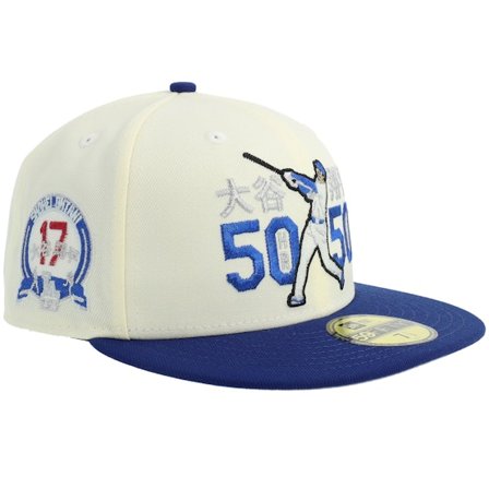 New Era - MLB White fitted Czapka Z Daszkiem - "Hatstore Exclusive x Los Angeles Angels 59FIFTY 17 Shohei Ohtani Chrome/Blue Fitted " @ Hatstore