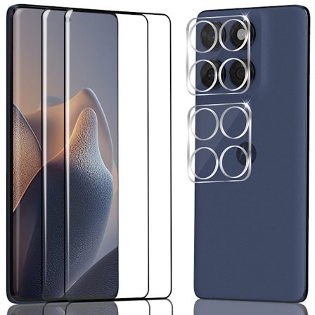 2-Pack Motorola Edge 60 Skærmbeskyttelse & 2-Pack linsebeskyttelse - Hærdet Glas 9H - Super kvalitet 3D