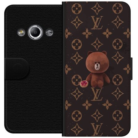 Kompatibelt Lommeboketui til Samsung Galaxy Xcover 3 Søt Bjørn Estetikk på Luksuriøst Monogrammønster
