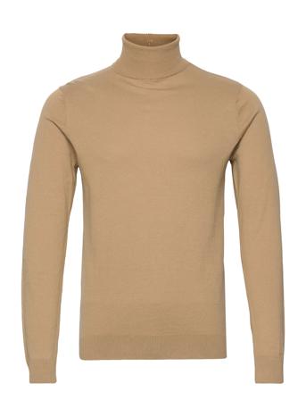Slhreg-J S Knit Plain Roll Neck O Beige Selected Homme