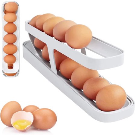 Eggboks, dobbeltlags eggbeholder kjøleskap eggholder kjøleskap eggorganisator kjøleskap eggboks eggoppbevaringsboks