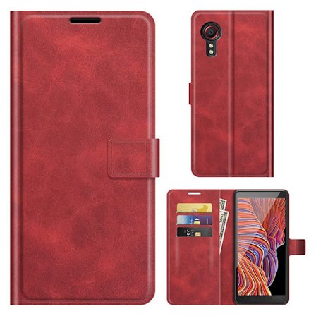 Wallet-style Læder Etui til Samsung Galaxy Xcover 5 - Rød