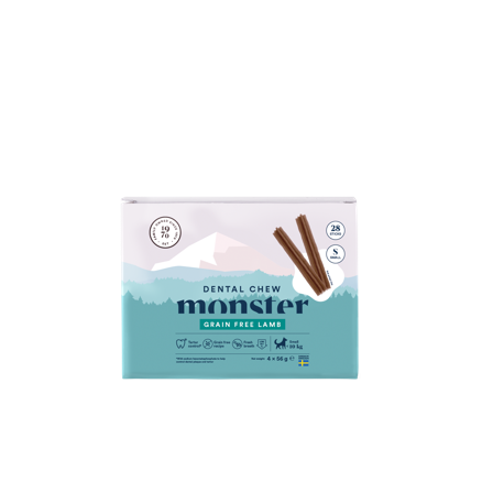 Monster Pet Food - Dog Dental Chew Lamb Small Month 28 stk. 224g - Hund - Hundegodbiter & tyggebein - Dental tyggebein & tanntyggebein - ZOO.no