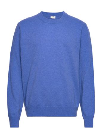 Relaxed Wool Sweater Strikket Trøje Med Rund Hals Blå Filippa K