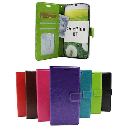 Crazy Horse Wallet OnePlus 8T (Svart)