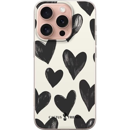 Yhteensopiva Puhelinkuori Apple Apple iPhone 16 Pro Cactus and Friends - Bold Black Love Pattern