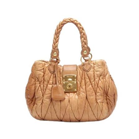 Miu Miu Pre-owned, Pre-owned Leather Handbag Bruin, Dames, Maat:ONE Size