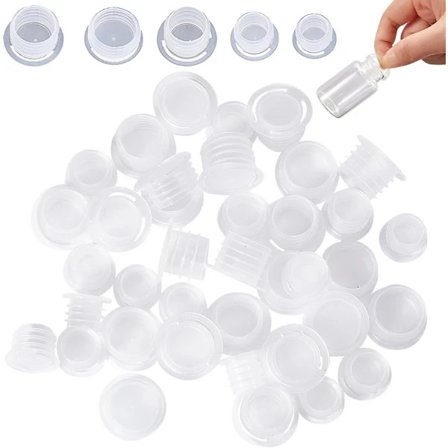 RY-50 stk. Silikone Salt og Peber Shaker Prop med Trækfane Plast Salt Shaker Prop Udskiftning Klar Prop Rund Ende Hul Prop
