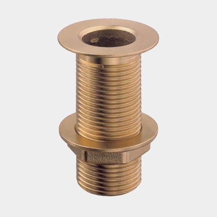 Passe-coque fileté Guidi Thru-Hull, laiton, plat, 70 mm, 2" G (BSP), couleur laiton