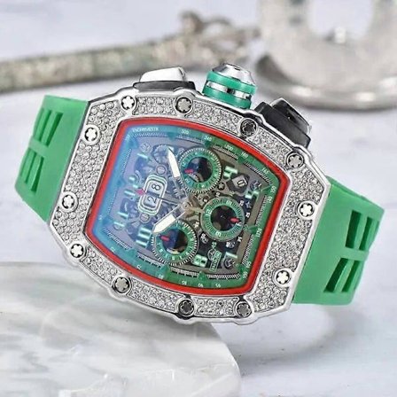 Miesten kello RM huippuluokan ylellinen business-merkki 6-nastainen monitoiminen kvartsikoneisto seoskvartsikello tynnyrin muotoinen