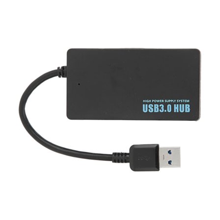 USB3.0-keskitin, 4 porttia, hyvä lämmönpoisto, 5 Gbps:n suuri siirtonopeus, USB3.0-jakaja, telakointiasema, musta