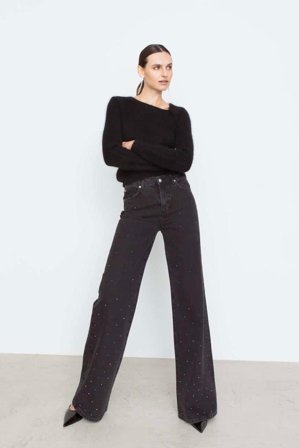 Taylor Embellished Washed Black Long 44
