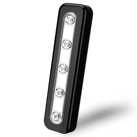 Led Magnetisk Skab Lampe Aftagelig Multifunktionel Garderobeskab Lys Til Skab(5 Lys Sort)