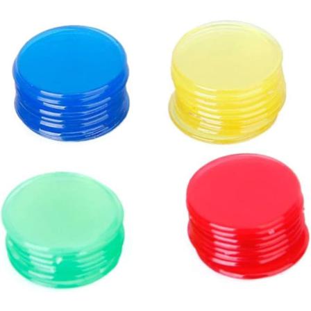 400 Stycken Plastspån För Bingo 4 Färger 3/4 Tum