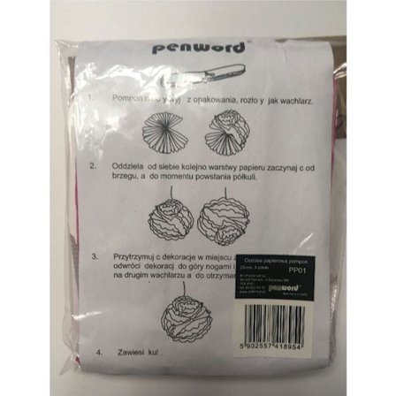 Pompon Polsirhurt Pompon i papper Orange 25 cm pp04