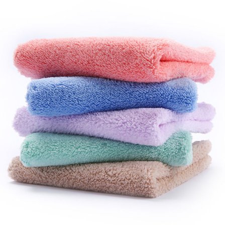 Sæt med 5 små håndklæder (5 forskellige farver), køkkenhåndklæder, Cashmere Coral håndklæde, superabsorberende hurtigtørrende (30*30cm)