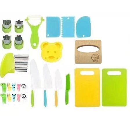 Legetøjsknivsæt til børn, sikkerhedsværktøjssæt til grøntsagsskæring til tidlig børnehaveundervisning