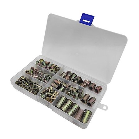 Treskruer med gjenger i sinklegering for tre M4 M5 M6 M8 M10 sekskantet sokkel gjengede innlegg mutter for tremøbler (120 stk) Cisea