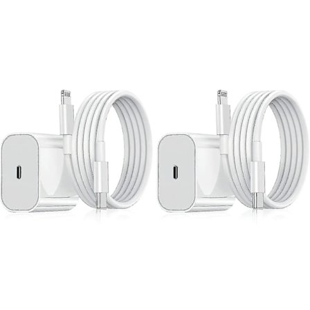 2-pack - Laddare för iPhone - Snabbladdare - Adapter + Kabel 20W Vit 2-pack iPhone