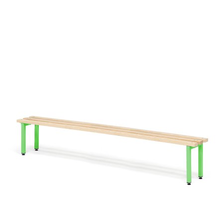 Changing room bench ELITE, 1800x300x390 mm, beech, yellow