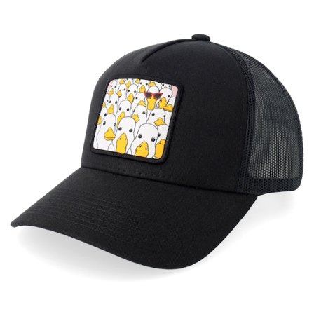 BOOM - Negro trucker Gorra - Silliest Goose Patch Black A-frame Trucker @ Hatstore