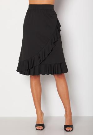 Happy Holly - Sandy frill skirt 44/46 - Black - Vardagskjolar - Dam - Bubbleroom