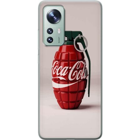 Kompatibelt Mobilskal till Xiaomi Xiaomi 12 Konstnärlig illustration av Coca Cola granat i rött och grönt, pop art inspirerat motiv med lekfull kon