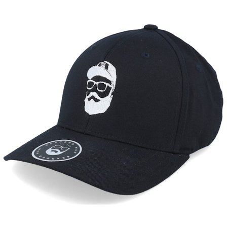 Bearded Man - Zwart flexfit Cap - Cap Man Black Flexfit @ Hatstore