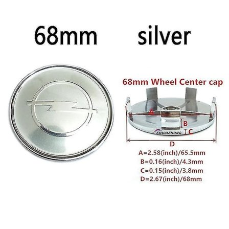 4 stk Opel 56mm 59mm 60mm 64mm 68mm Bil Felg Senter Nav Kapsler Svart Sølv Felger Deksel Auto Logo Merke Emblem Deler Tilbehør Llwl
